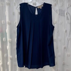 Michael Kors Navy Pleated Blouse